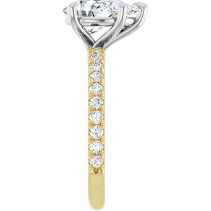 14K Yellow/White Gold 10x7 mm Pear Accented Engagement Ring. 126765:1229:P