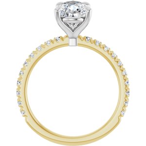 14K Yellow/White Gold 10x7 mm Pear Accented Engagement Ring. 126765:1229:P