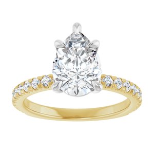 14K Yellow/White Gold 10x7 mm Pear Accented Engagement Ring. 126765:1229:P