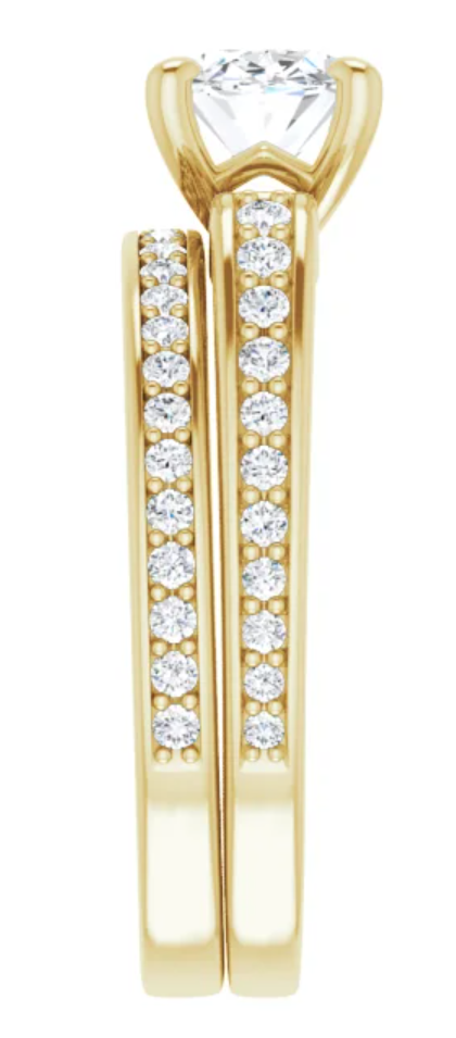 14K Yellow Gold 8x6 mm Oval Accented Engagement Ring. 122235:807:P