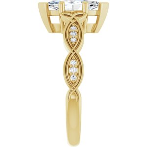 14K Yellow Gold 10x5 mm Marquise V-End Accented Engagement Ring. 126727:556:P