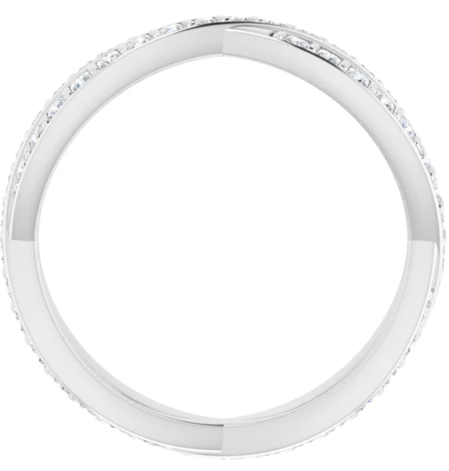 14K White Gold 1.25x1.25 mm Square Eternity Band 122571:1530:P