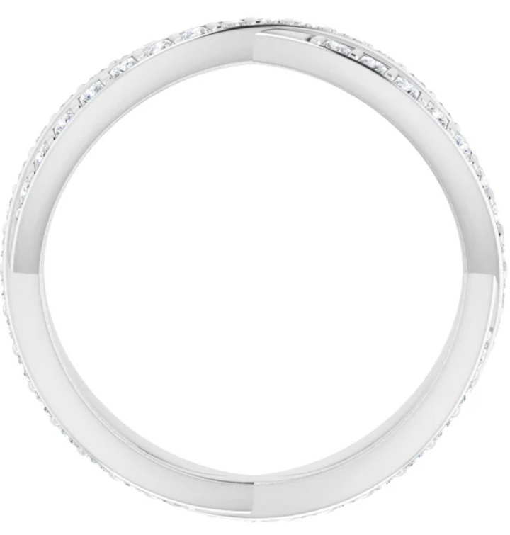 14K White Gold 1.25x1.25 mm Square Eternity Band 122571:1530:P