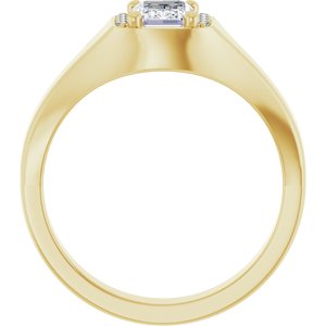 14K Yellow Gold 7x5 mm Emerald Men's Band. 126782:991:P