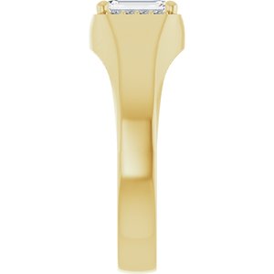 14K Yellow Gold 7x5 mm Emerald Men's Band. 126782:991:P