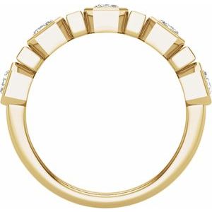 14K Yellow Gold 1 1/2 CTW Diamond Anniversary Band. 689114:LG600:P