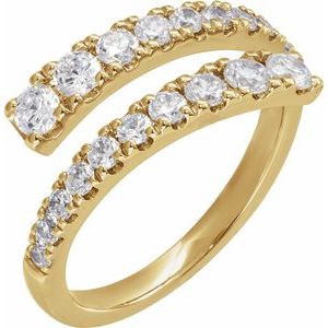 14K Yellow Gold 9/10 CTW Diamond Bypass Ring. 689125:LG600:P
