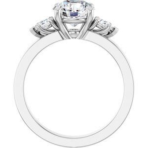 14K White Gold 7.4 mm Round 1/5 CTW Diamond Three-Stone Engagement Ring. 126786:LG6008:P