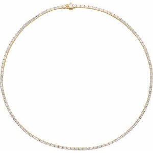 14K Yellow Gold 11 3/4 CTW Diamond Line 16" Necklace. 689128:LG600:P