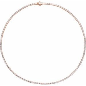 14K Rose Gold 11 3/4 CTW Diamond Line 16" Necklace. 689128:LG602:P