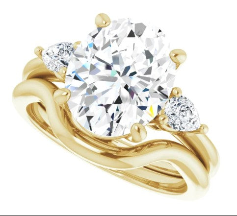 14K Yellow Gold 11 x 9 mm Oval 1/4 CTW Diamond Engagement Ring. 122924:LG935:P
