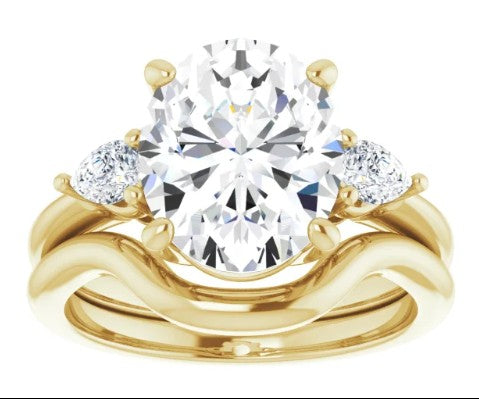 14K Yellow Gold 11 x 9 mm Oval 1/4 CTW Diamond Engagement Ring. 122924:LG935:P