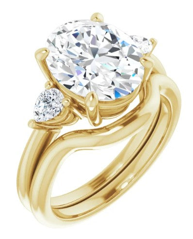 14K Yellow Gold 11 x 9 mm Oval 1/4 CTW Diamond Engagement Ring. 122924:LG935:P