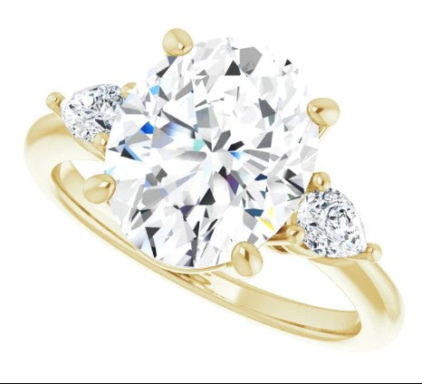 14K Yellow Gold 11 x 9 mm Oval 1/4 CTW Diamond Engagement Ring. 122924:LG935:P
