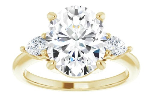 14K Yellow Gold 11 x 9 mm Oval 1/4 CTW Diamond Engagement Ring. 122924:LG935:P