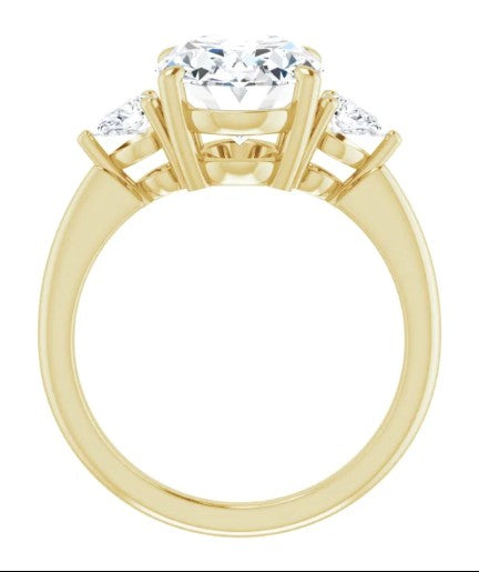 14K Yellow Gold 11 x 9 mm Oval 1/4 CTW Diamond Engagement Ring. 122924:LG935:P
