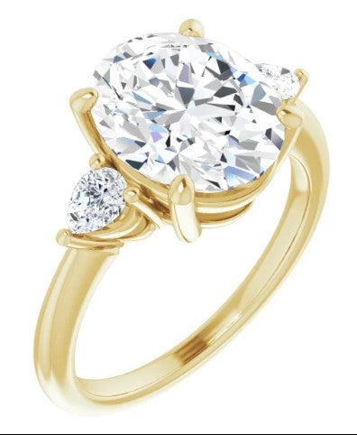 14K Yellow Gold 11 x 9 mm Oval 1/4 CTW Diamond Engagement Ring. 122924:LG935:P