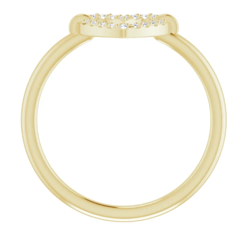 14K Yellow Gold .07 CTW Diamond Heart Ring
