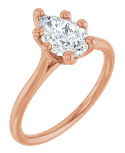 14K Rose Gold Band for 8x5 mm Pear. 51220:1060:P