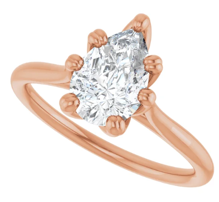 14K Rose Gold 8x5 mm Pear Engagement Ring. 123054:244:P