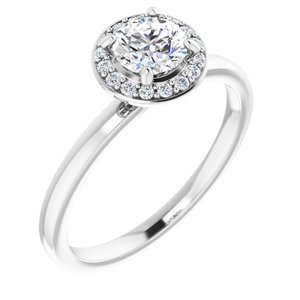 14K White Gold 5.2 mm Round 1/6 CTW Diamond Halo-Style Engagement Ring. 123317:600:P