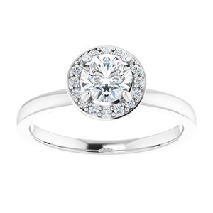 14K White Gold 5.2 mm Round 1/6 CTW Diamond Halo-Style Engagement Ring. 123317:600:P
