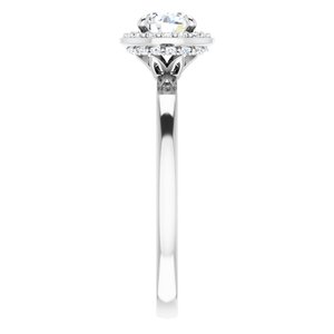 14K White Gold 5.2 mm Round 1/6 CTW Diamond Halo-Style Engagement Ring. 123317:600:P
