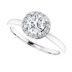14K White Gold 5.2 mm Round 1/6 CTW Diamond Halo-Style Engagement Ring. 123317:600:P