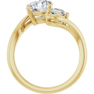 14K Yellow Gold 7.4 mm Round Two-Stone Engagement Ring. 126751:631:P