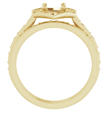 14K Yellow Gold 5.8 mm Round 1/8 CTW Diamond Halo-Style Accented Engagement Ring. 123489:601:P