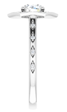 14K White Gold 5.8 mm Round 1/8 CTW Diamond Halo-Style Accented Engagement Ring. 123489:600:P