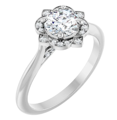 14K White Gold 5.8 mm Round 1/8 CTW Diamond Halo-Style Engagement Ring. 123505:600:P