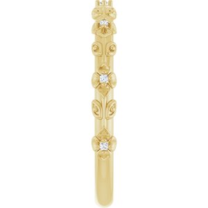 14K Yellow Gold .03 CTW Diamond Floral Band. 126619:102:P