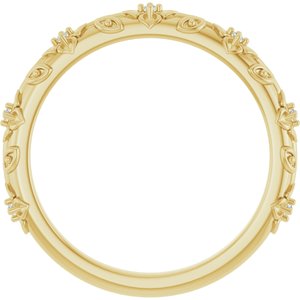 14K Yellow Gold .03 CTW Diamond Floral Band. 126619:102:P