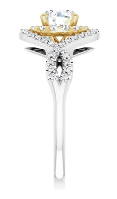14K White/Yellow Gold 5.8 mm Round 1/3 CTW Diamond Halo-Style Accented Engagement Ring. 123604:609:P