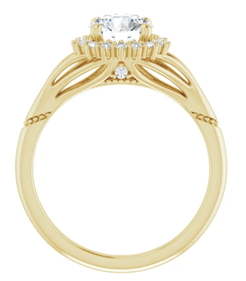 14K Yellow Gold 6.5 mm Round 1/6 CTW Diamond Halo-Style Engagement Ring. 123671:609:P