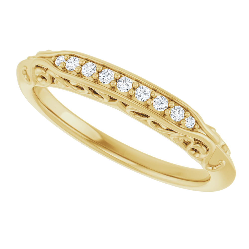 14K Yellow Gold .07 CTW Diamond Matching Band. 123738:633:P