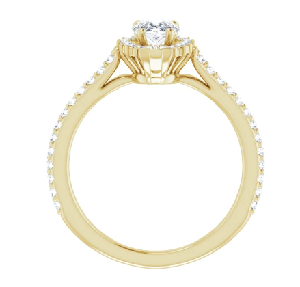 14K Yellow Gold 7x5 mm Pear 1/3 CTW Diamond Halo-Style Accented Engagement Ring. 123768:601:P