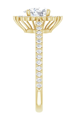 14K Yellow Gold 7x5 mm Pear 1/3 CTW Diamond Halo-Style Accented Engagement Ring. 123768:601:P