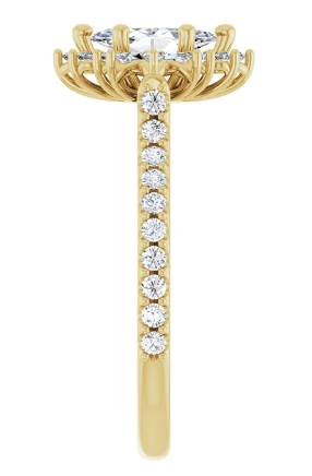 14K Yellow Gold 8x4 mm Marquise 1/2 CTW Diamond Halo-Style Accented Engagement Ring. 123770:601:P