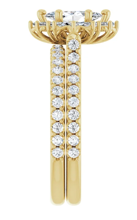 14K Yellow Gold 8x4 mm Marquise 1/2 CTW Diamond Halo-Style Accented Engagement Ring. 123770:601:P