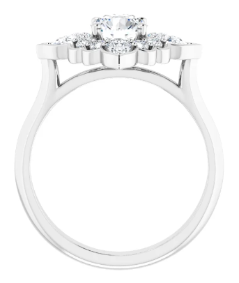 14K White Gold 5.8 mm Round 5/8 CTW Diamond Halo-Style Engagement Ring. 123780:604:P