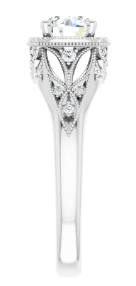 14K White Gold 5.8 mm Round 1/6 CTW Diamond Halo-Style Accented Engagement Ring. 123832:604:P