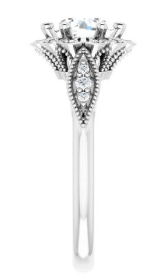 14K White Gold 6.5 mm Round 1/8 CTW Diamond Halo-Style Accented Engagement Ring. 123871:608:P