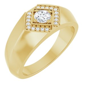 14K Yellow Gold 4.4 mm Round Men's Band. 126743:105:P