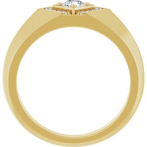 14K Yellow Gold 4.4 mm Round Men's Band. 126743:105:P