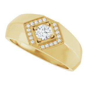 14K Yellow Gold 4.4 mm Round Men's Band. 126743:105:P