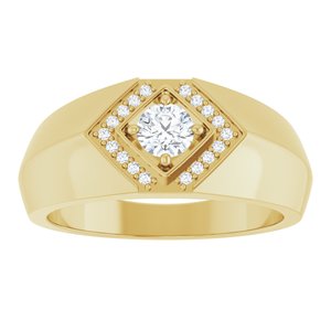 14K Yellow Gold 4.4 mm Round Men's Band. 126743:105:P