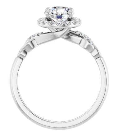 14K White Gold 6.5 mm Round 1/6 CTW Diamond Halo-Style Accented Engagement Ring. 123978:612:P