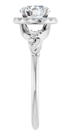 14K White Gold 6.5 mm Round 1/6 CTW Diamond Halo-Style Accented Engagement Ring. 123978:612:P
